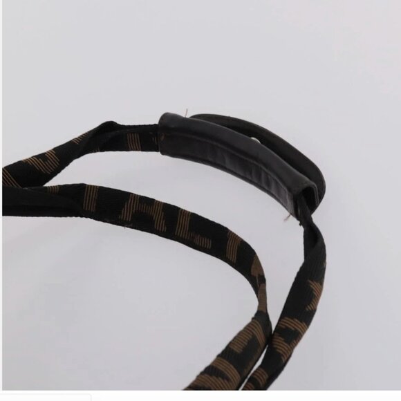 FENDI Pecan Canvas Boston Bag Black Brown - Picture 8 of 15